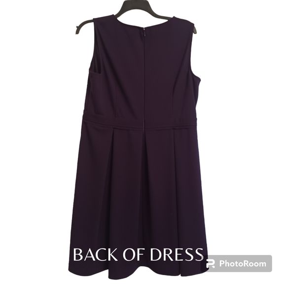 BLACK LABEL by EVAN- PICONE Plum Purple Classic Sleeveless Dress Size 16 - Picture 2 of 13